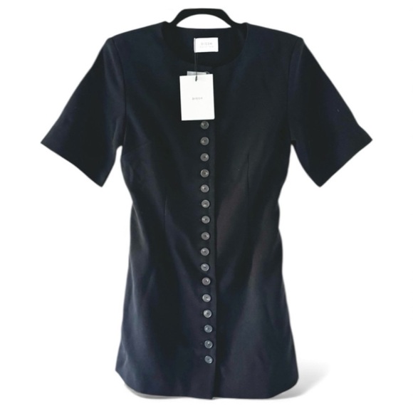 NWT DISSH Lia Button-Down Mini Dress Black Size 2 - Picture 5 of 10
